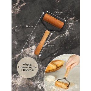 Pratik Ahşap Saplı Döner Başlıklı Rulo Merdane, Hamur Açıcı