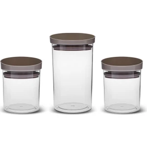 Ivory 3'lü Silikon Kapaklı Kavanoz/saklama Kabı