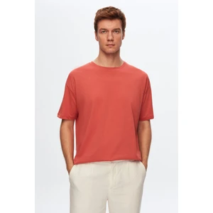 D'S Damat Oversize Kiremit Bisiklet Yaka %100 Pamuk T-Shirt 6HC14ORT02006
