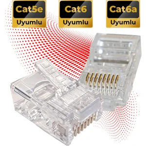 Ttaf RJ45 Cat5 Cat6 8P8C Konnektör 100 Adet