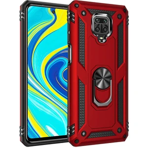 Xiaomi Redmi Note 9 Pro Uyumlu Kılıf Soldier Korumalı Yüzüklü ve Mıknatıslı Tpu Gövde Kılıf