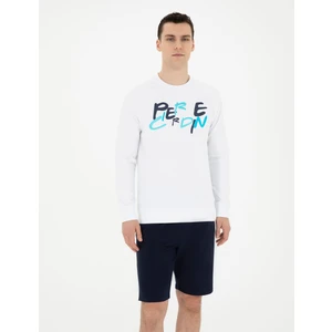 Pierre Cardin Erkek Beyaz Regular Fit Sweatshirt 50285538-VR013