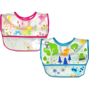 9-18 Ay 2'li Su Geçirmez Eva Kumaş Cırtlı Bebek Mama Önlüğü