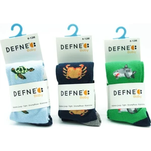 Defne Baby 3 Çift Sevimli Kaplumbağa Köpek Balığı Yengeç Desenli Erkek Külotlu Çorap