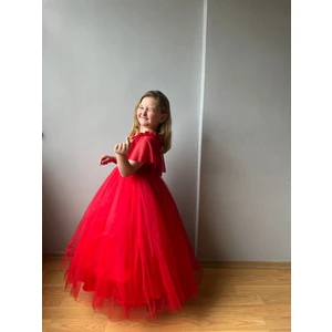 Taha Kids Güllü Prenses Kız Çocuk Abiye Kırmızı