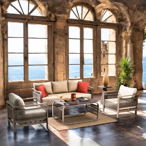 Venedik Bahçe Balkon Oturma Grubu 3+1+1+Seramik Sehpa