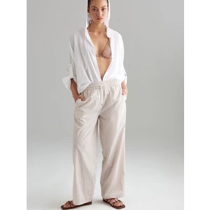 Koton Pantolon - Bej Çizgili