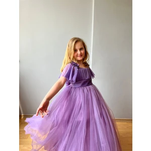 Taha Kids Güllü Prenses Kız Çocuk Abiye Lila