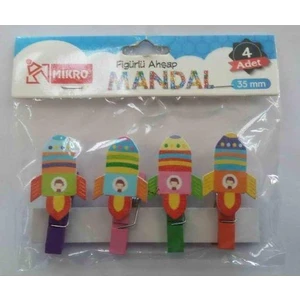 Figürlü Ahşap Mandal 35 Mm M-24