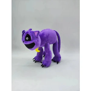 Gülümseyen Yaratıklar Korku Gülümseyen Hayvan Serisi Bebek Pembe Domuz Peluş Oyuncak Yalan Duruşu Büyük Ağızlı Mor Kedi 21CM, 130G Vakum Sıkıştırma (Yurt Dışından)
