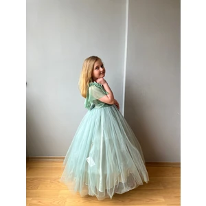 Taha Kids Güllü Prenses Kız Çocuk Abiye Yeşil
