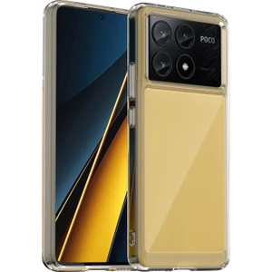 4U Sky Xiaomi Poco X6 Pro 5g Kılıf Için Tpu Çerçeve Şeffaf Akrilik Arka Kapak-Şeffaf Gri (Yurt Dışından)