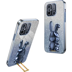 4U Sky Xiaomi Redmi Için 12C 4g Ince Kılıf Sevimli Tavşan Darbeye Dayanıklı Kickstand Telefon Kapağı-Mavi (Yurt Dışından)