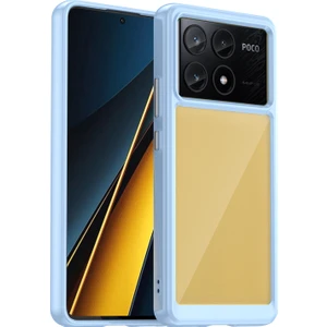 4U Sky Xiaomi Poco X6 Pro 5g Kılıf Tpu Çerçeve Şeffaf Akrilik Arka Kapak-Mavi Için (Yurt Dışından)