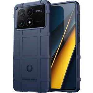 4U Sky Xiaomi Poco X6 Pro 5g Kılıf Kare Izgara Doku Kaymaz Tpu Telefon Kapağı-Siyah-Mavi Için (Yurt Dışından)
