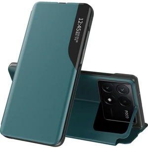 4U Sky Xiaomi Poco X6 Pro 5g Telefon Kapağı Görünüm Penceresi Katlanabilir Stand Kılıfı-Yeşil (Yurt Dışından)