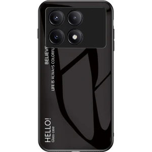 4U Sky Xiaomi Poco X6 Pro 5g Temperli Cam Kılıf Degrade Renkli Telefon Kapağı-Siyah (Yurt Dışından)