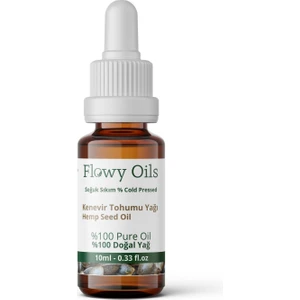 Flowy Oils Kenevir Tohumu Yağı %100 Doğal Bitkisel Sabit Yağ Hemp Seed Oil 10 ml