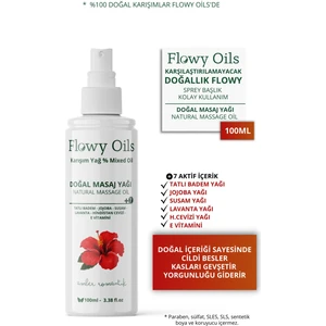 Flowy Oils Rahatlatıcı Kas Gevşetici Amber Romantik Kokulu %100 Doğal Aromaterapi Masaj Yağı 100ML