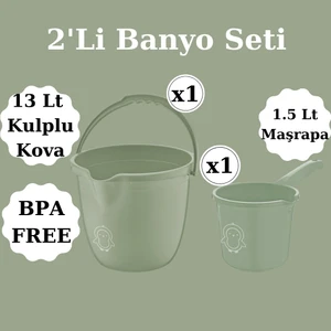 Ponçik Store 2'li Bebek Yıkama Banyo Seti Kova - Maşrapa. Bebek Banyo Seti 2li