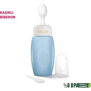 Kaşıklı Biberon Mavi PP Kaşıklı Mama Biberonu BPA İçermez