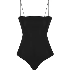 Ince Askılı Bodysuit Siyah