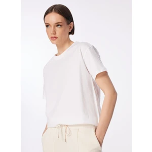 Beyaz Kadın Bisiklet Yaka Basic T-Shirt F4SL-TST0358