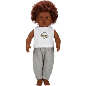 Dollz'n More Dada Kıvırcık Saçlı Bebek 60 cm - Gri Eşofmanlı Dada