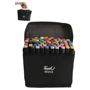 Marker Art Çift Uçlu 60 Adet Kalem Seti Çantalı Premium Boyama Kalemi