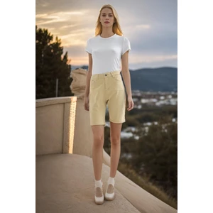 Denim Şort Bej / Beige