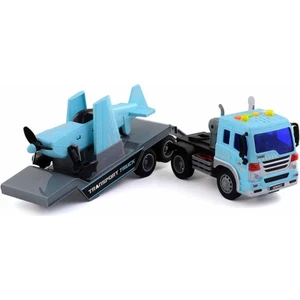 Maxx Wheels 1:16 Sesli ve Işıklı Transporter Tır 40 cm 23150 Turkuaz Uçak