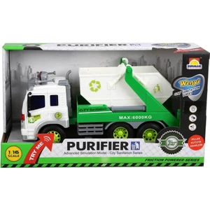 1:16 Sesli ve Işıklı İş Makinaları Geri Dönüşüm Kamyonları Salıncaklı 30783