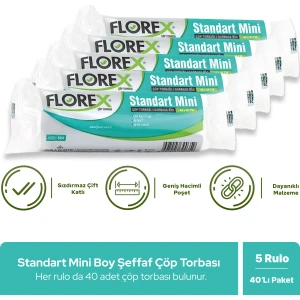 Standart Mini Boy Çöp Poşeti x 5 Rulo