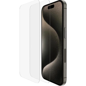 iPhone 15 Pro Tamperli Cam Ekran Koruyucu Tam Ekran Kaplama, 2'li Paket