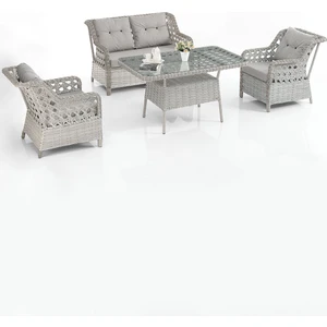 Eren Rattan Bahçe Balkon Takımı 2+1+1 Gri