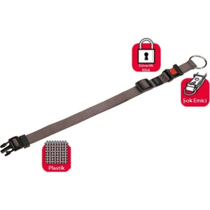 Karlıe Kilitli Boyun Tasma L 45-65Cm Gri