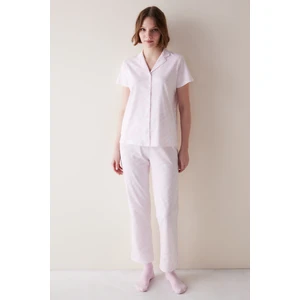 Base Pink Zebra Gömlek Pantolon Pijama Takımı