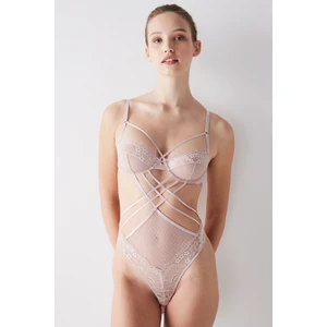 Fishnet Bej Bodysuit