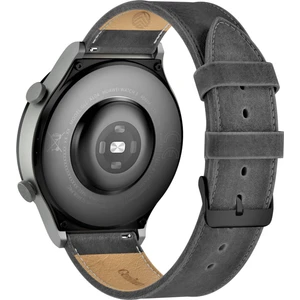 Honor Magic Watch 2 Uyumlu 46MM 22mm Hakiki Deri Kordon Honor Deri Kayış Akıllı Saat Kordonu Gri