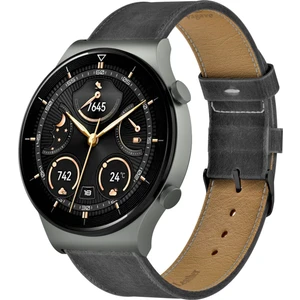 Huawei Watch Deri Kordon Gt 2 3 4 Pro Se 2e Elite Ultumate Runner Buds 22MM Uyumlu Kayış 46MM Hakiki Deri Kayış Gri