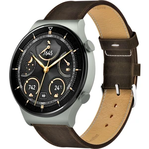 Huawei Watch Kahverengi Deri Kordon Gt 2 3 4 Ultumate  Pro Se 2e Elite Runner Buds 22MM Uyumlu Kayış 46MM Hakiki Deri Kayış