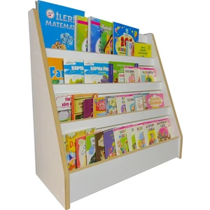 Emdief Home Melis 4 Raflı Kitaplık - 4 Raflı Montessori Kitaplık - Çocuk Odası Kitaplığı