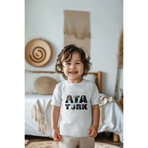 Pamuk Erkek Çocuk Atatürk Baskılı Kısa Kollu Tişört