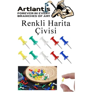 Harita Çivisi Renkli 150 Li 1 Paket Renkli Mantar Pano Raptiyesi Pano Iğnesi Ofis Okul Büro Renkli Harita Çivisi