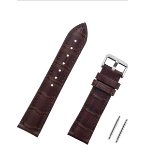 Koyu Kahverengi Kroko <7 >hakiki Dana Derisi Saat Kordonu Kayış 22 mm