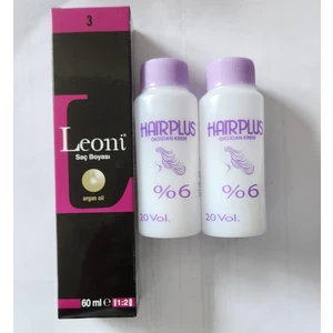 Saç Boyası 60ML Koyu Kahve 3+ 2ADET Oksidan 20VOLUM 60ML