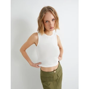 Crop Fitilli Atlet Halter Yaka