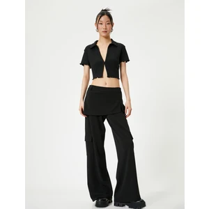 Crop Polo Tişört Kısa Kollu Slim Fit