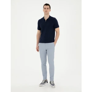Pierre Cardin Erkek Açık Mavi Slim Fit Gofre Bağcıklı Kanvas Pantolon 50284225-VR003