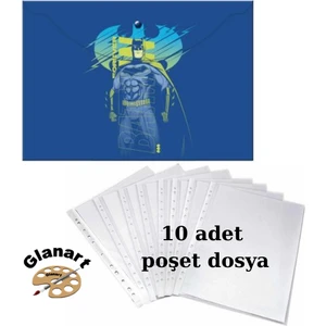 A4 Boy Çıt Çıt  Ödev Dosyası +10' Lu Poşet Dosya